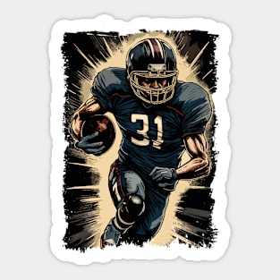 ✪ Football Player Portrait ☛ Abstract Vector Art Illustration Sticker